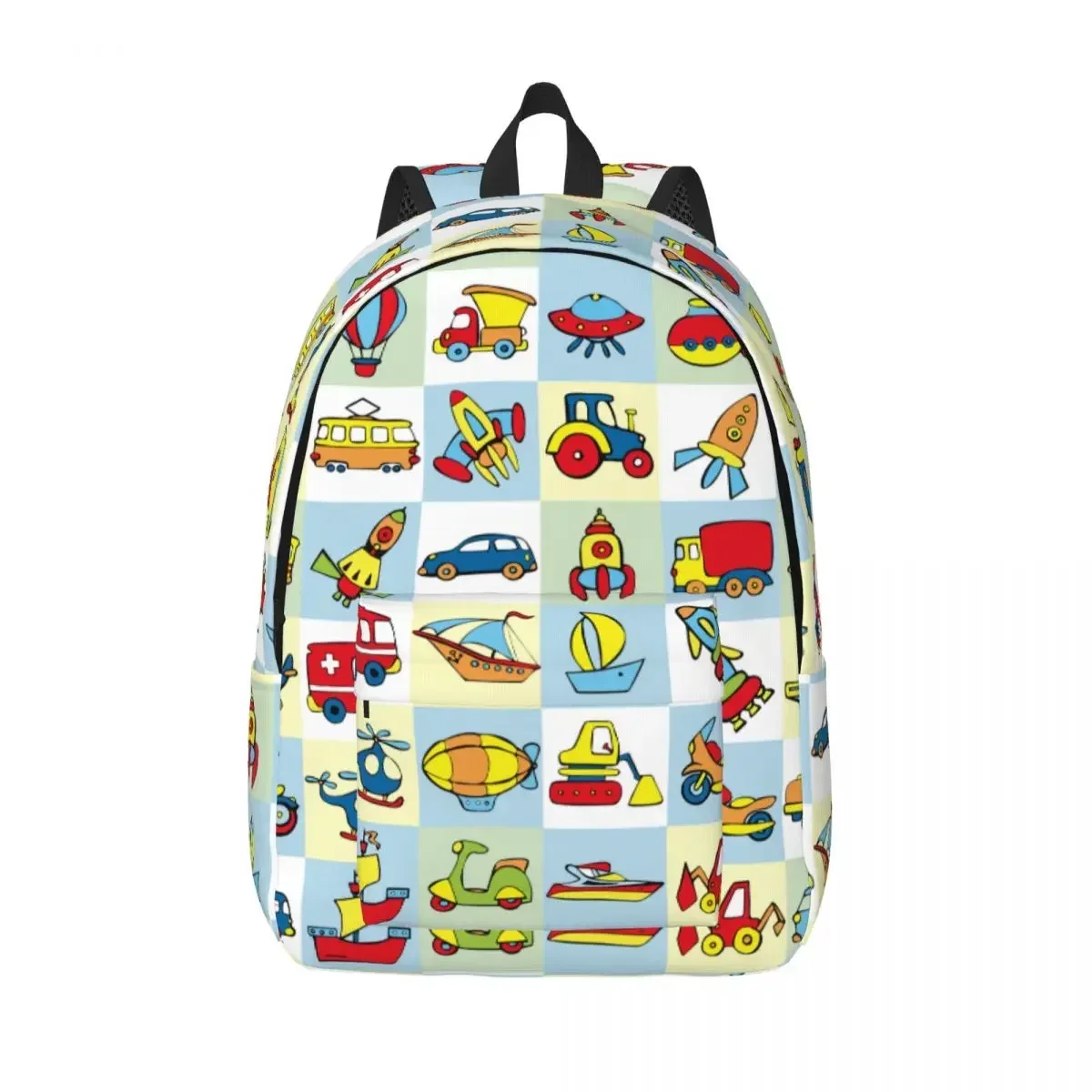 Cartoon Truck Excavator Backpack Elementary High College School Student Anime Plaid Bookbag Teens Canvas Daypack Hiking