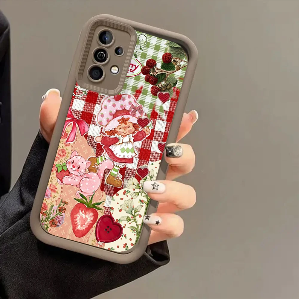 Cartoon Cute S-Strawberryes Ragazze FUNDA Cassa Del Telefono Per Samsung Galaxy S24 S23 S22 S21 S20 FE Ultra Plus 4G 5G Lens Circle