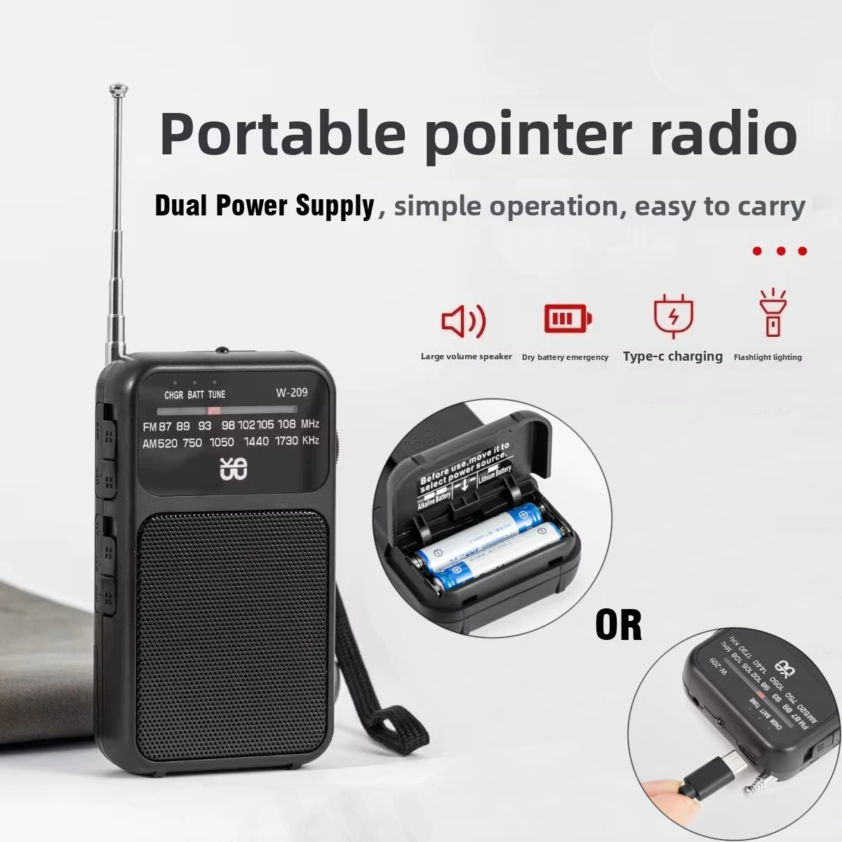 Lanterna transistor rádios sobrevivência de emergência am fm bateria operado rádio pequeno portátil recarregável rádio portátil
