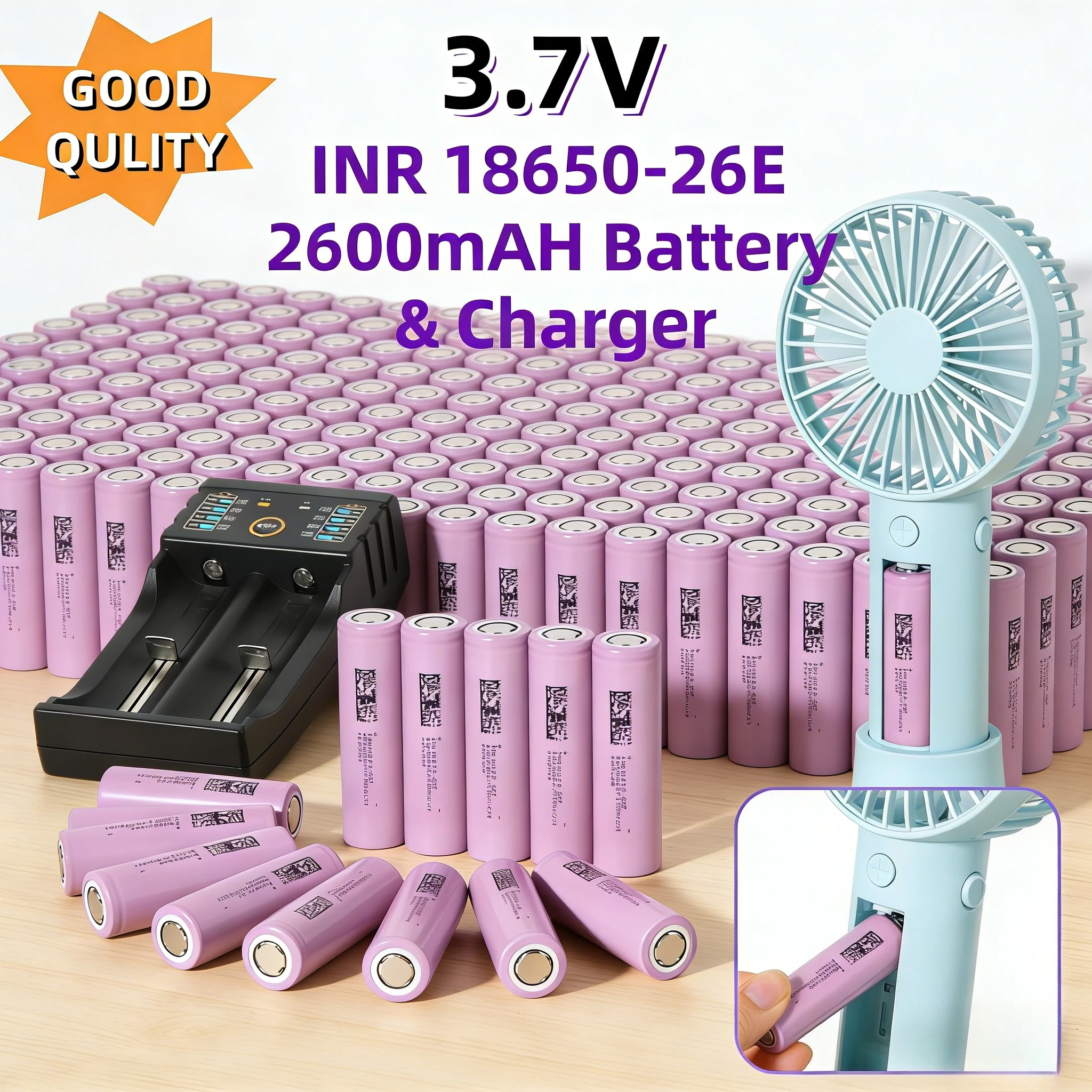 

50-100PCS 18650 Li-ion Battery 2600mAh 3.7V 10A High Drain Rechargeable Cell For Power Tool 2026 New Batteries