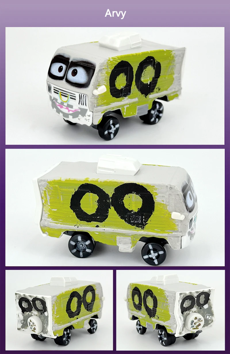 Cars 3 The Demolition Derby Events Rennwagen Dr. Damage Arvy Wohnmobil Miss Fritter Legierungs-Spielzeugauto für Kinder – Detail 6