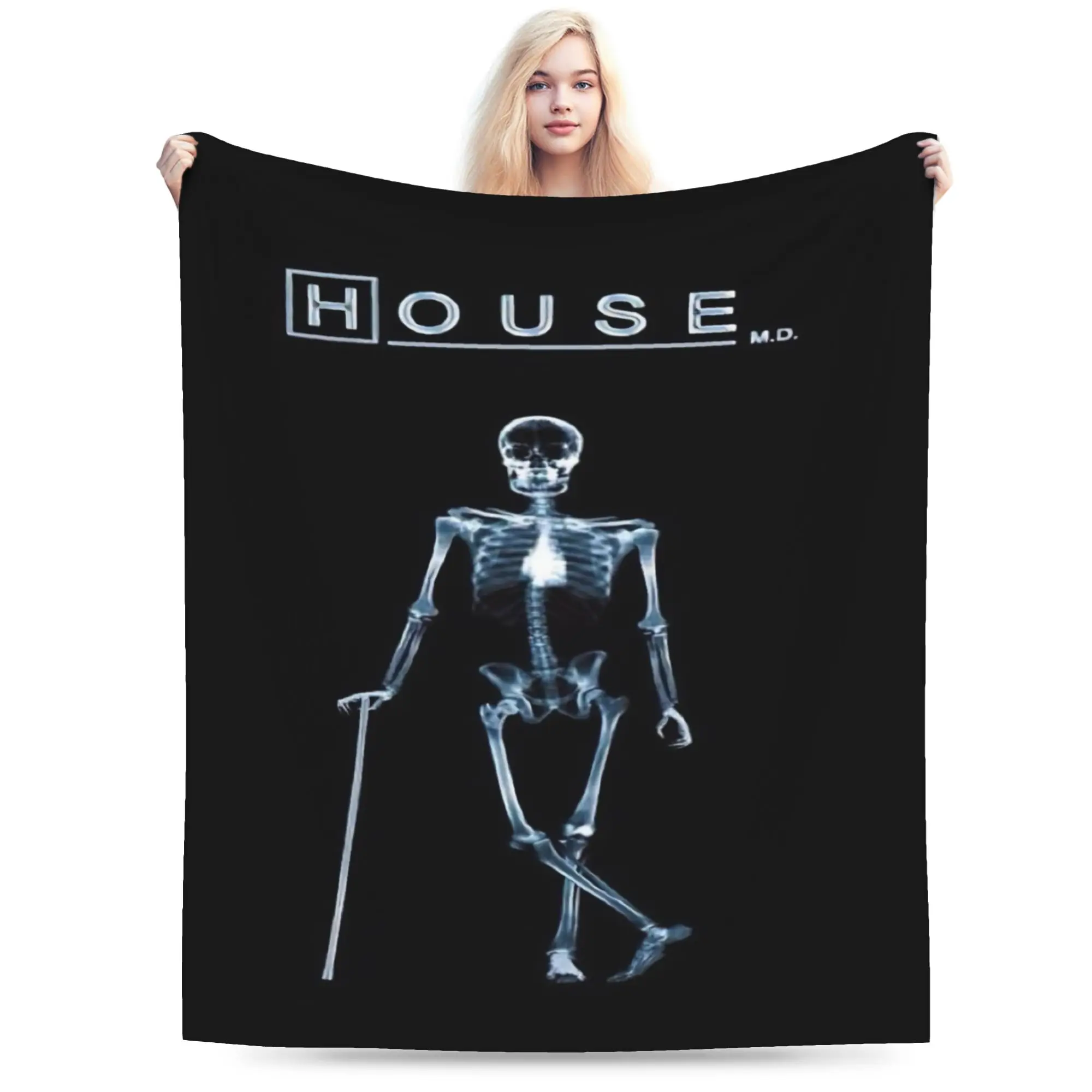 Dr House MD Throw Blanket for Couch  Fuzzy Soft Plush Blanket 50x60 Inch Multiple Sizes Bedspread for All Seasons