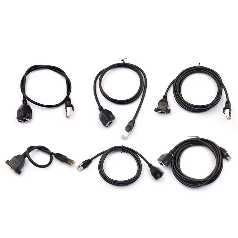 0.3/0.6/1/1.5/2/3M Cat6 Ethernet Extension Cable RJ45 Right Angle Cat6 Shielded Male To Female Ethernet Lan Network Line Adapter