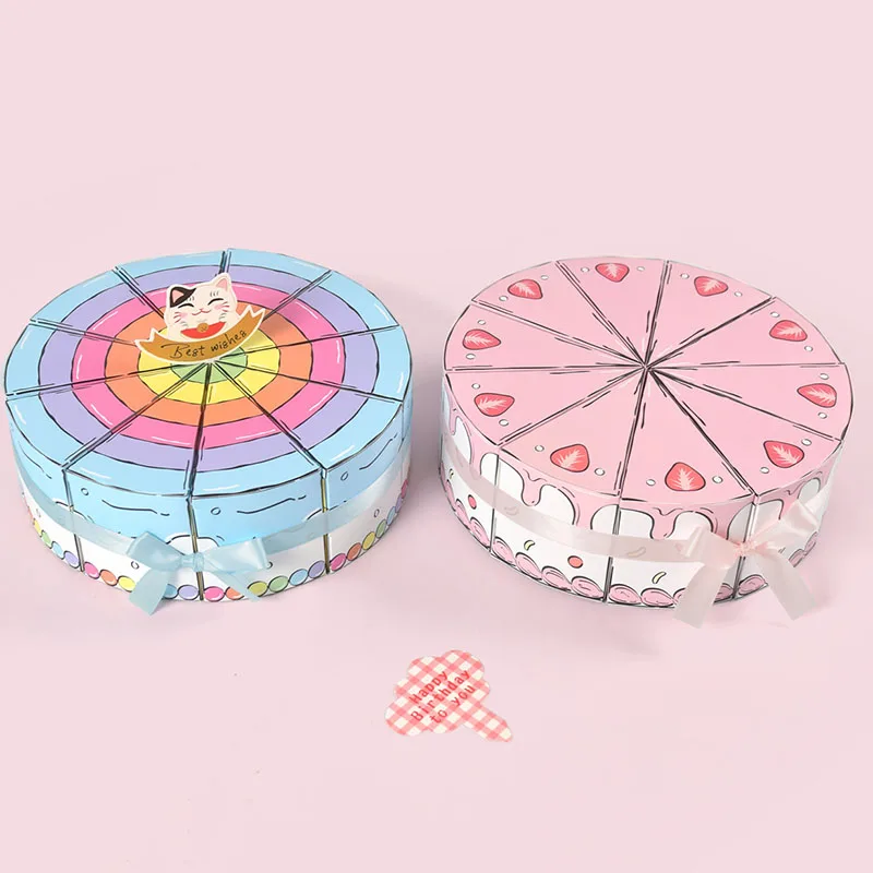 10/20Pcs Dreieckige Kuchen Geformt Papier Geschenk Box Cookie Süßigkeiten Baby Dusche Gefälligkeiten Behandeln Kinder Geburtstag Party Dessert verpackung Boxen – Detail 9