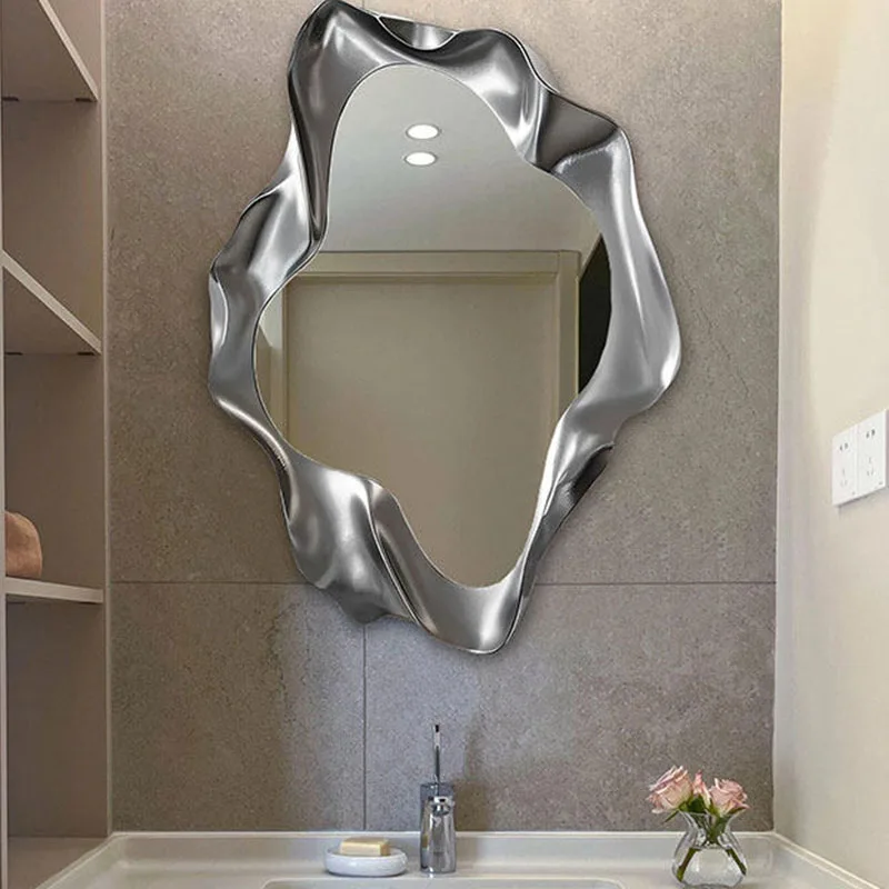 Irregular Modern Mirror Asymmetrical Hanging Funky Makeup Nordic Aesthetic Mirror Decoration Living Room Spiegels Home Products
