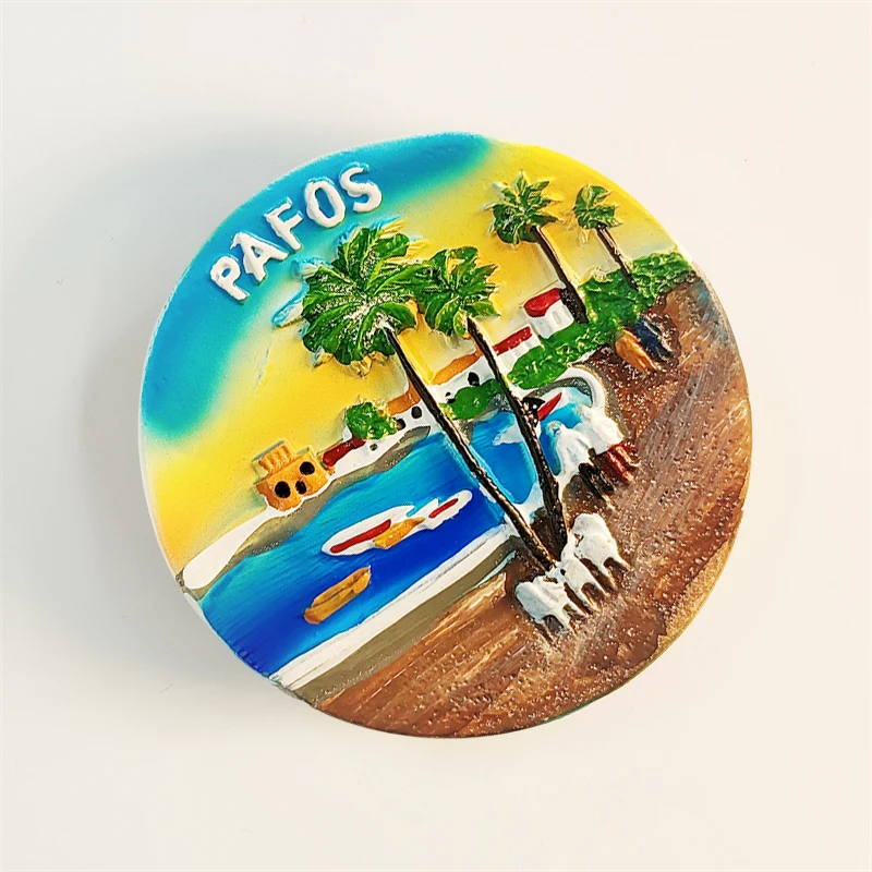 Asia，Cyprus，Paphos，3D Stereoscopic，Tourism Souvenirs，Resin painting，Decoration home，Refrigerator magnets ﻿