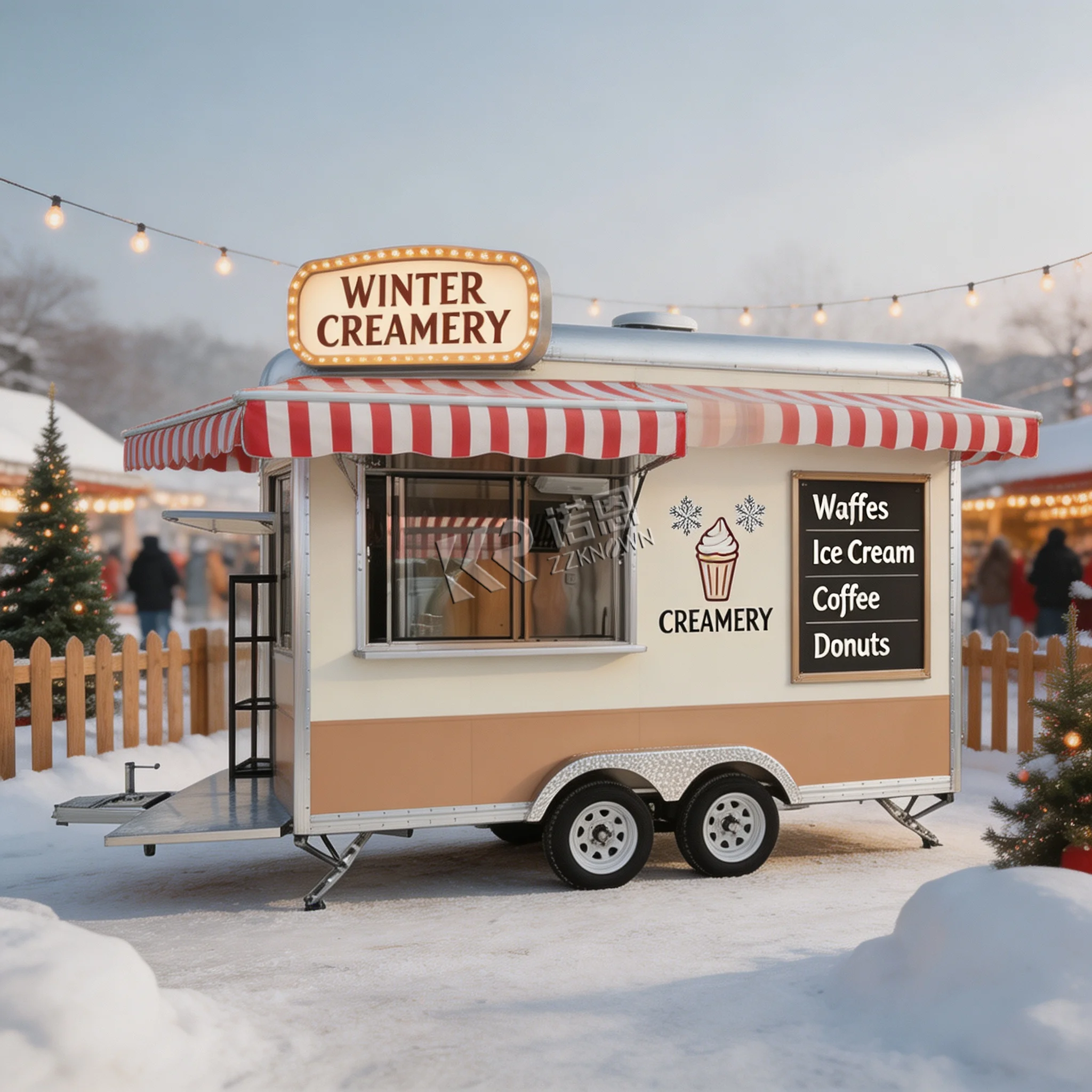 Customizable Compact Food Concession Trailer Commercial Mobile Kiosk for Pop-up Cafe Farmers Market & Short Term Rental