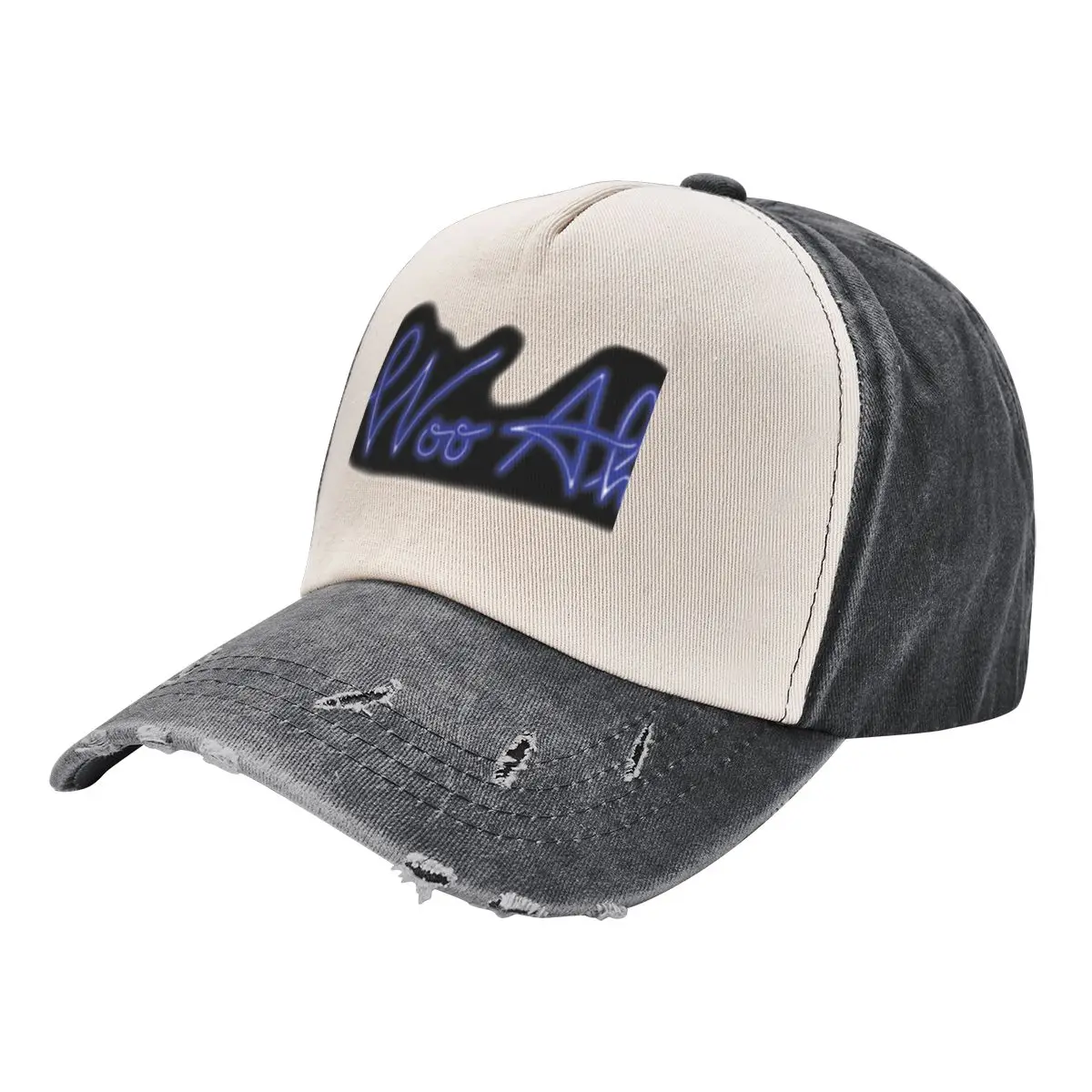 

Blue Neon Woo-Ah Baseball Cap Luxury Cap Anime Caps Women Men's