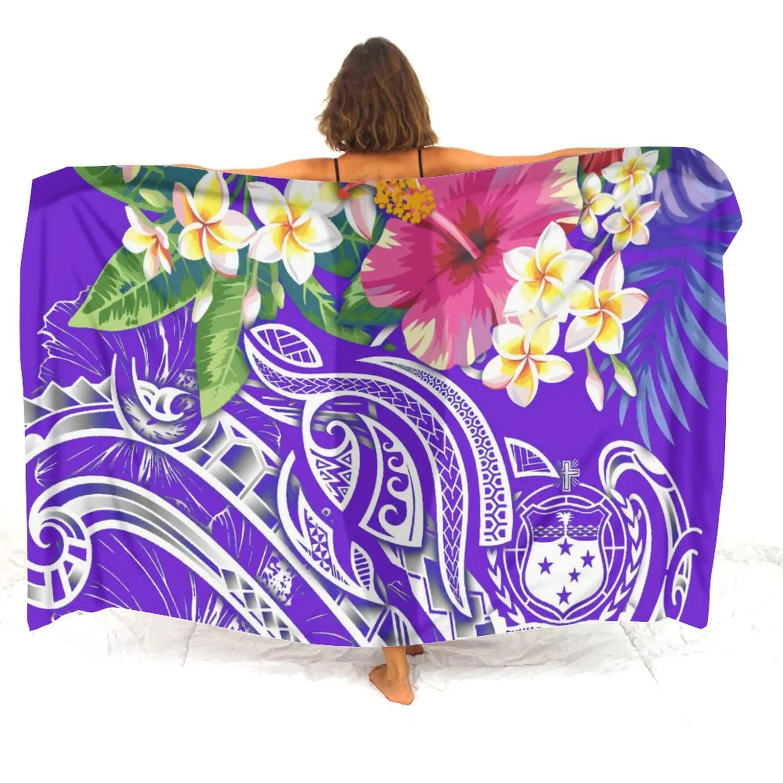 Hawaii Samoa Fiji Islands Ladies Sarong Polynesian Pattern Custom Ladies Soft Elegant Shawl Factory Direct Shipping Free