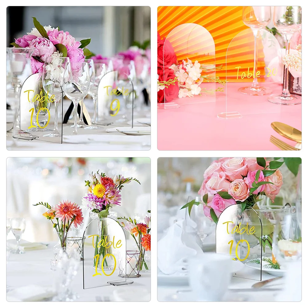 

5Sets Wedding Acrylic Place Cards Blank Table Signs Ceremony Reception DIY Seating Cards Name Tags Party Supplies