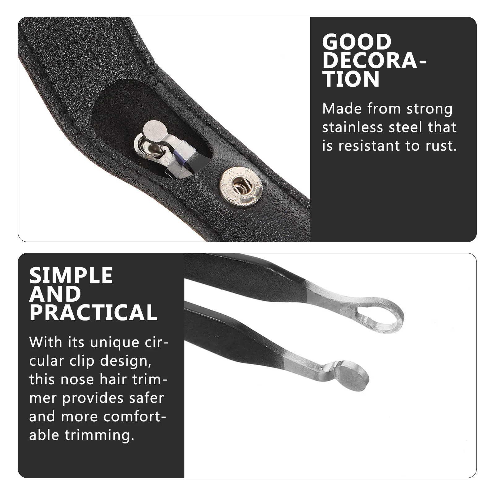 

Nose Hair Clip Black Nasal Trimmer Stainless Steel Circular Design Reusable Shaping Tools Eyebrow Nose Ear Hair Remover