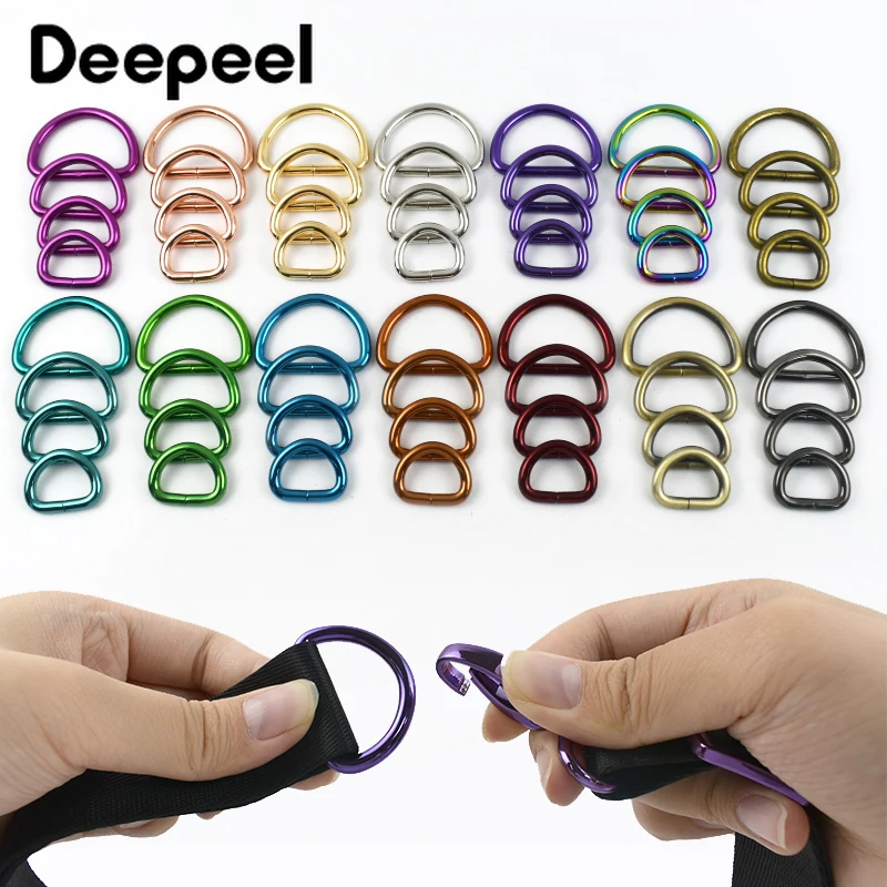 5/10Pcs 20/25/32/38mm D Ring Metal Buckles Webbing for Bag Strap Handbag Loop Connect Hook Dog Collar Clasp Bags Accessories