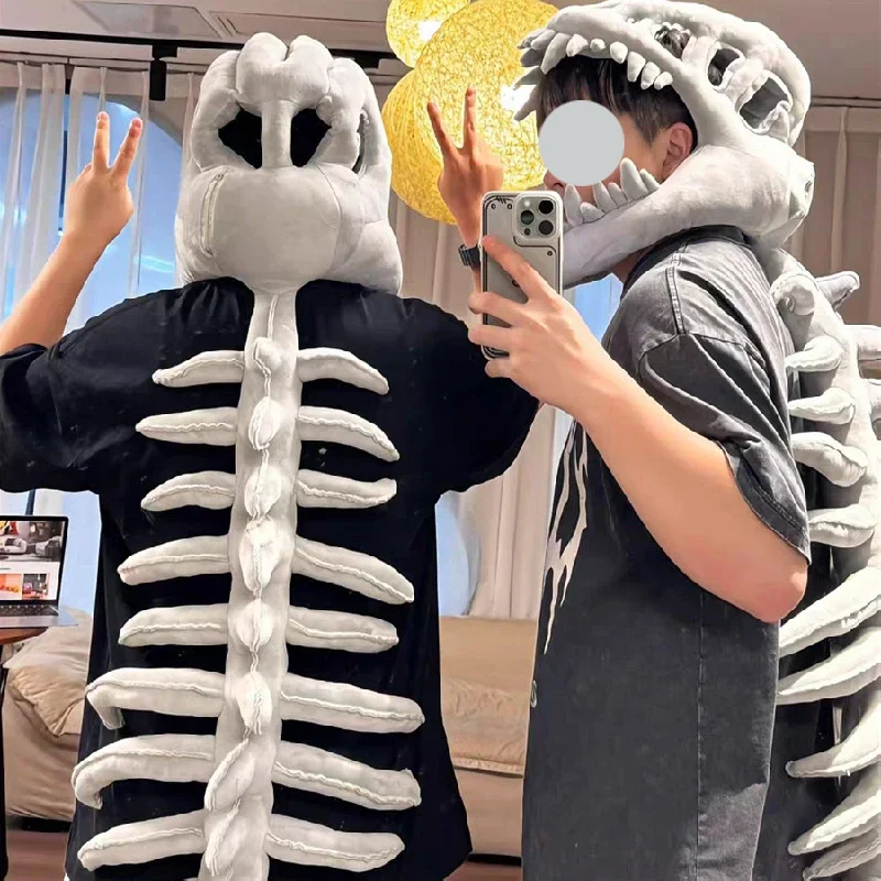 Dinosaur Skeleton Costume Set Dress up Clothing Plush Toys Party Cosplay Toy Kid Adult Dress-Up Creative Funy Gift