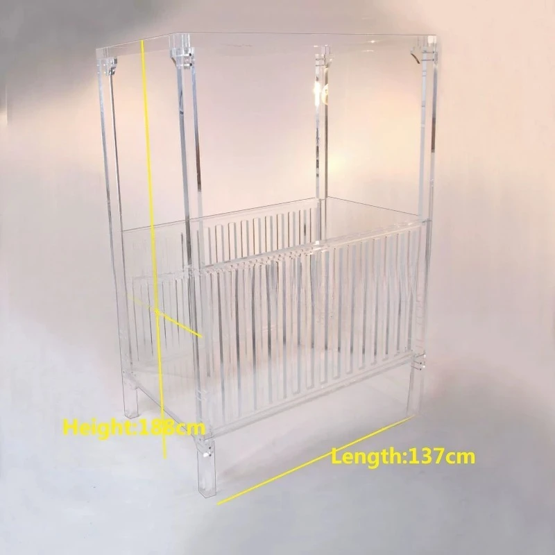Acrylic crib newborn crib transparent crib height adjustable