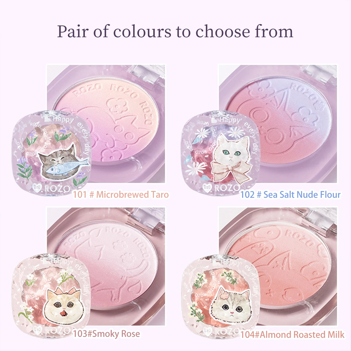 New Cute Meow Natural Powder Blusher Monochrome Powder Blusher Matte Facial Makeup Rouge Powder Blusher Cosmetics