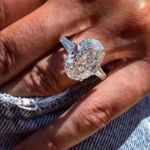 Luxury Oval 8ct Lab Diamond Ring 925 sterling silver Jewelry Engagement Wedding band Rings for Women Men Party accessory