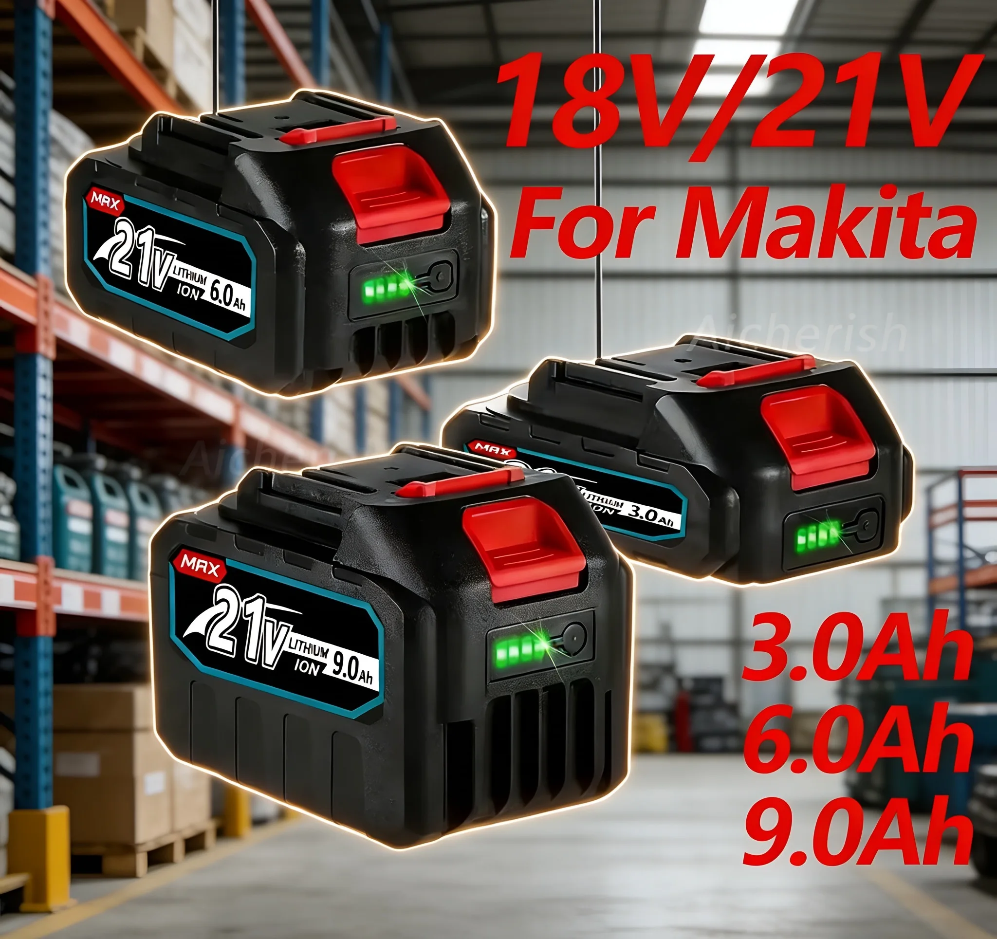 For MakitaTools battery 18V 21V MAX  Rechargeable Li battery 3.0AH/6.0AH/9.0AH  388VF for Makita Electric Power Tool