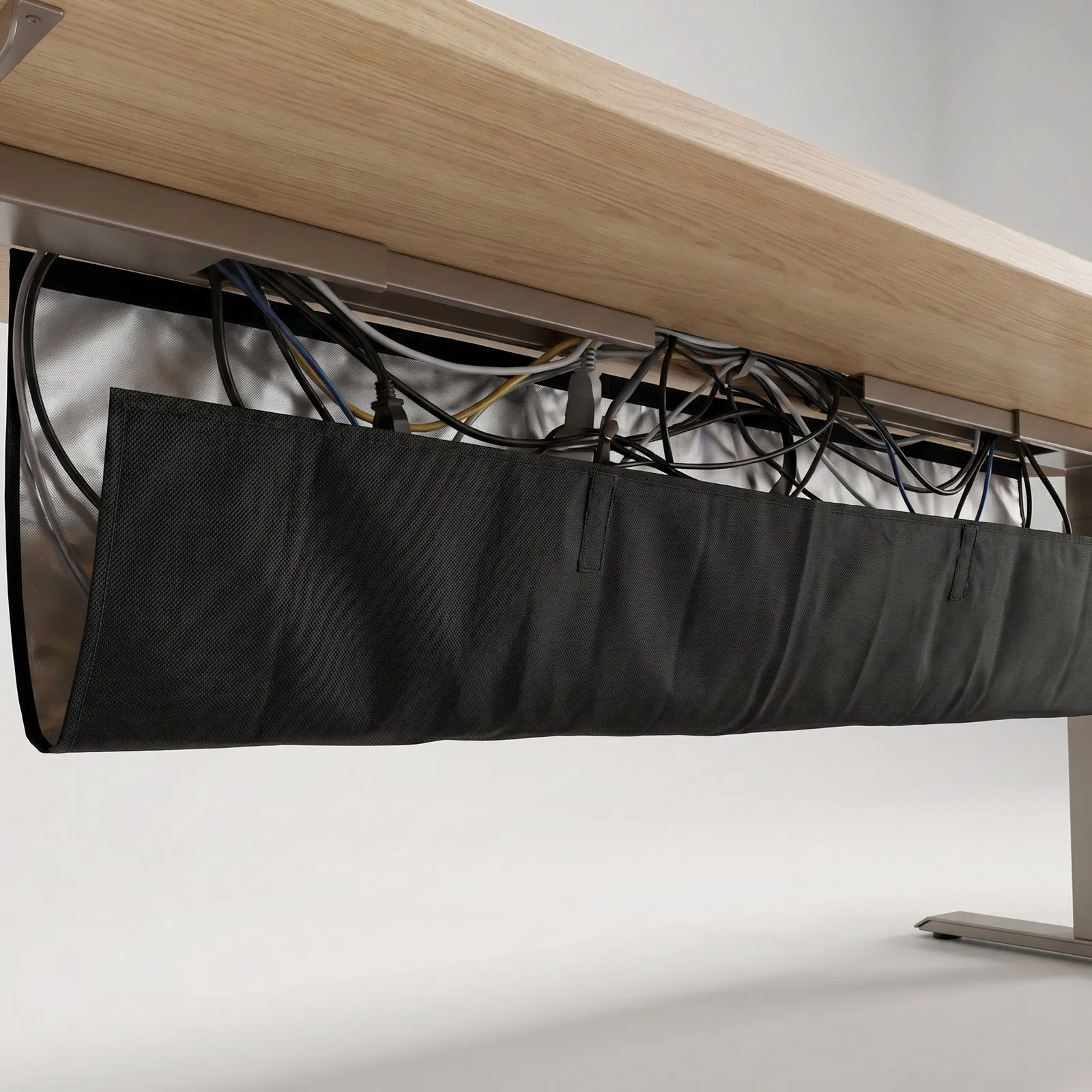 Self Adhesive Office Under Desk Privacy Panel 48x28 Cord Organizer Cable Concealment Work Desk Front Privacy Screen Wire Hide