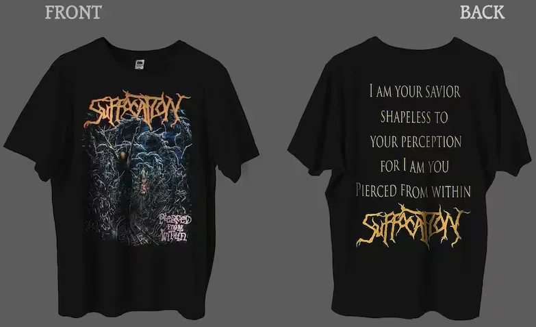 New Dtg/Dtf Printed T-Shirt - SUFFOCATION- Pierced From Within' - Size-Us