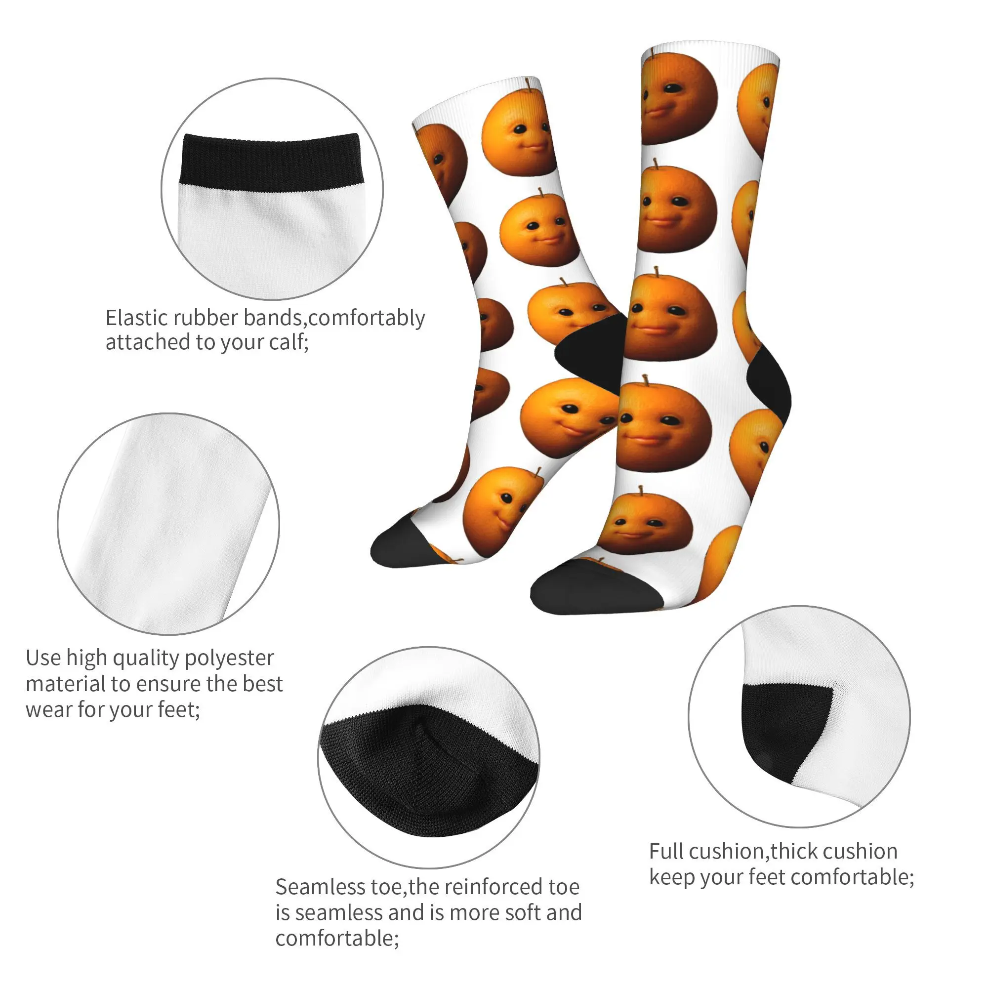 Engraçado bobo ai laranja gen z meme brainrotor humor meias adultos homens meias macias esportes ao ar livre anti skid design meias presente