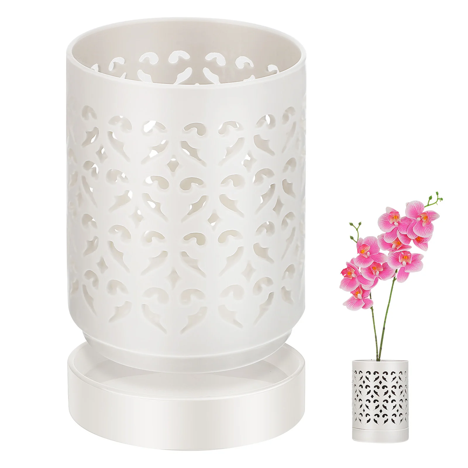 Ceramic Orchid Pot Indoor Plant Pots Flower for Plants with Saucer Breathable Ceramics House Holes