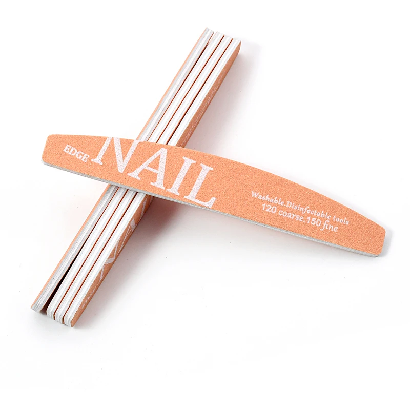 5/10/25 قطعة قابل للغسل المهنية ملفات الأظافر نصف القمر 120/150 حصى الصنفرة مجلس الرملي UV جل مانيكير الملفات أدوات #2