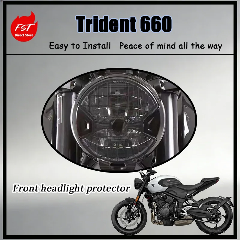 

FOR Classic Vintage Headlight Mesh Cover For Trident 660 2021-2024 High-Quality Metal Guard Protect LED Headlight From Scratches