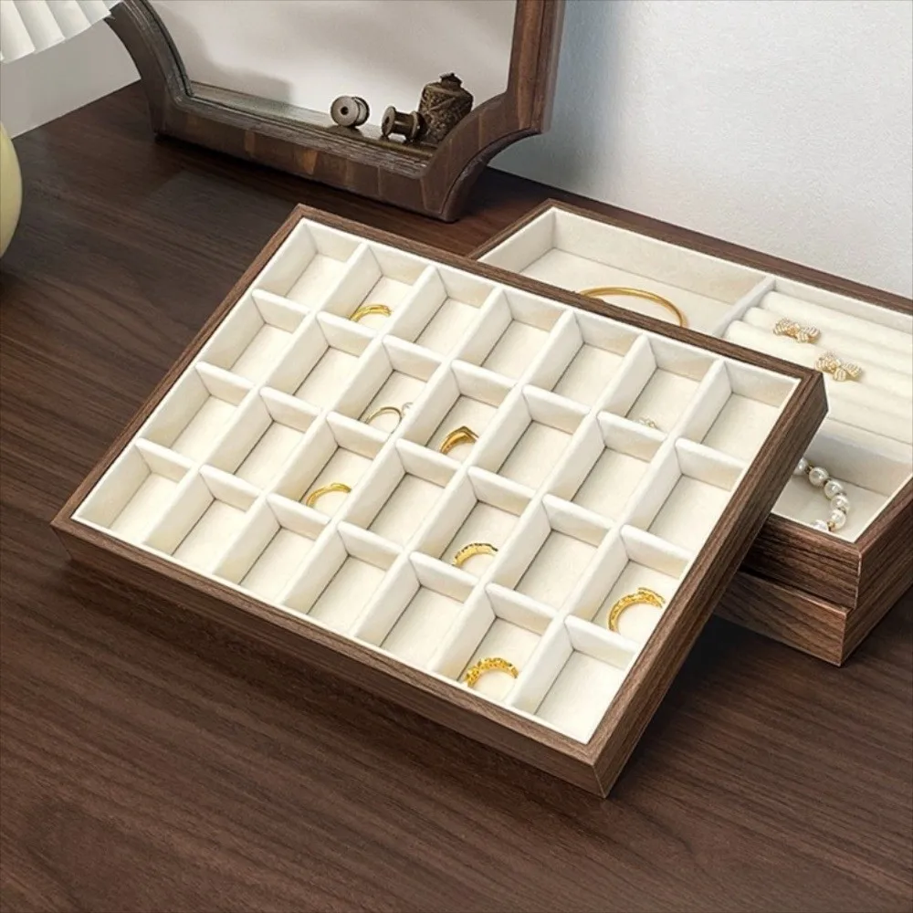 

Large Capacity Walnut Wood Jewelry Box Multifunctional Retro Grain Jewelry Tray Necklace Bracelet Jewelry Organizer Home