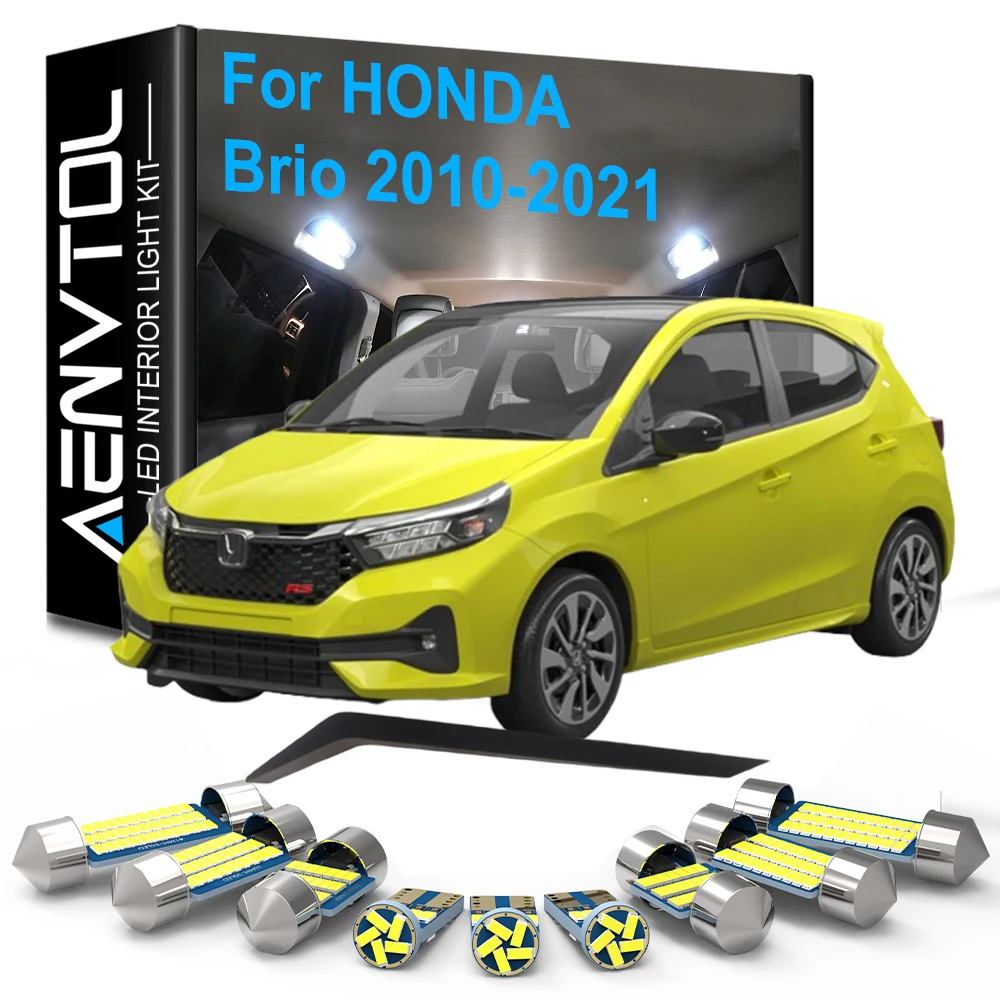 

6pcs Car LED Interior Lights Canbus For Honda Brio 2010-2015 2016 2017 2018 2019 2020 2021 Vehicle Dome Trunk License plate Lamp