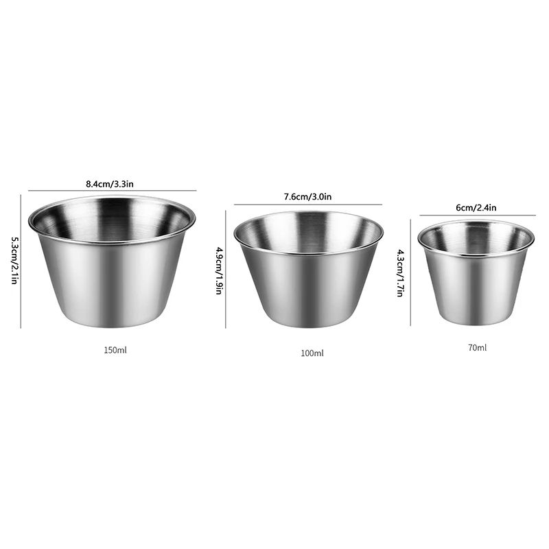 الفولاذ المقاوم للصدأ طبق توابل صغير المطبخ كوب حفظ الصلصة الكاتشب غمس السلطانية المقبلات لوحات السوشي الخل طبق صحن الصويا