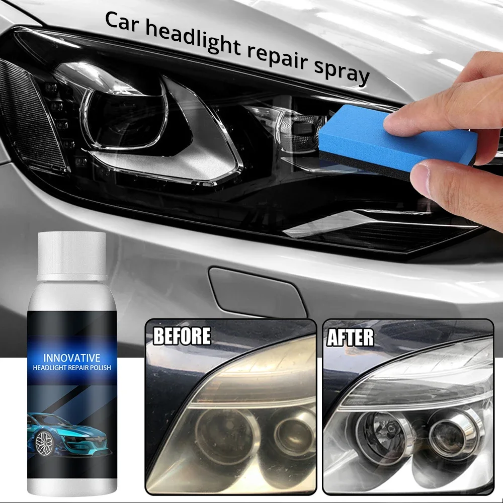 SEAMETAL 50ml Car Headlight Repair Refurbished Liquid Kit Agent Head Light Renewal Polish Headlamp Fluid Wash Maintenance Paint