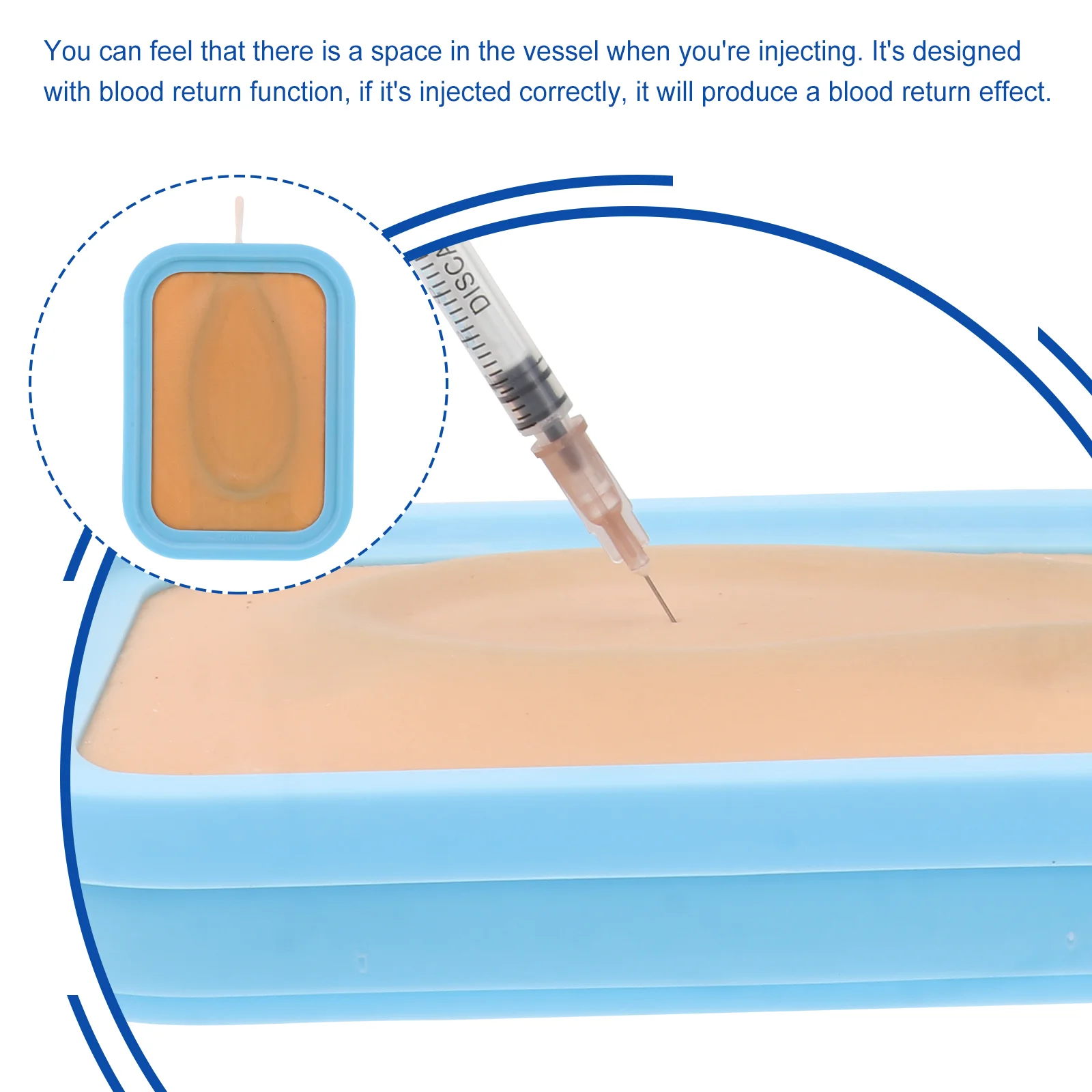 Venipuncture IV Injection Training Pad Silicone Human Skin Suture Training Model