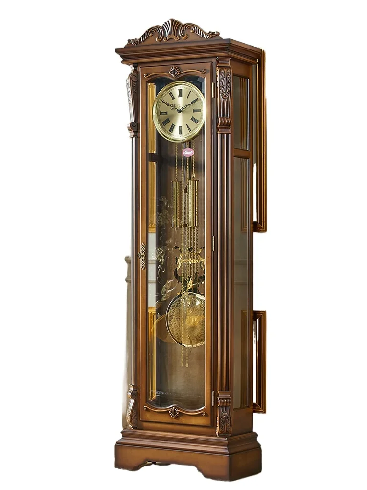 

European floor clock Chinese retro living room clock vertical villa American pendulum luxury