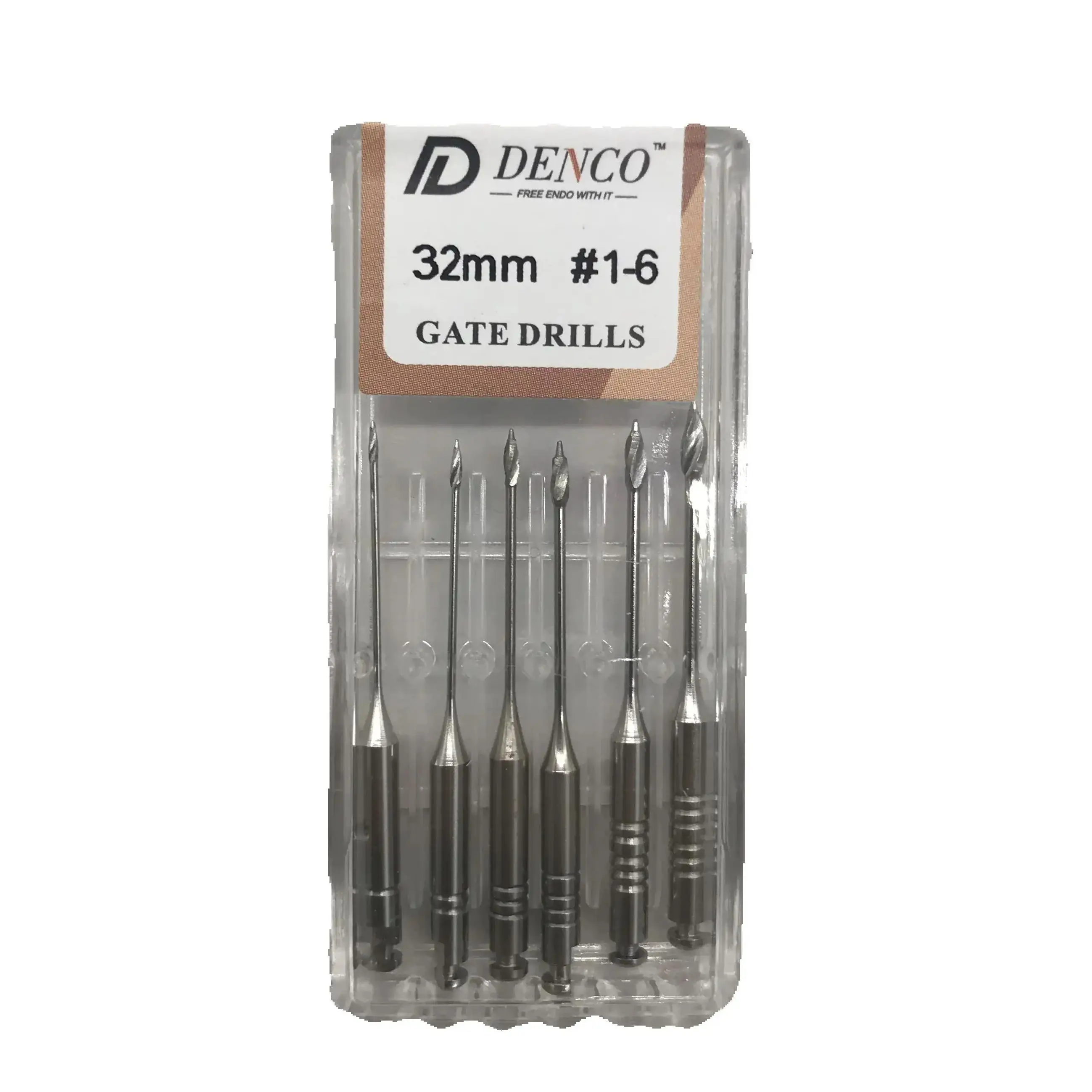 CE Approved Dental Denco Gate Drills #1-6 D-Super Files Made of  Medical Stainless Steel With High Quality Cutting Efficiency