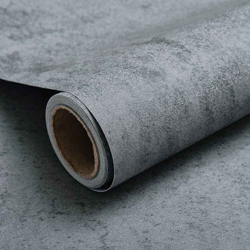 1/2m PVC Cement Grey Wall Sticker Self-Adhesive Thickened Tile Sticker Bathroom Waterproof Floor Sticker Kitchen Home Decoration