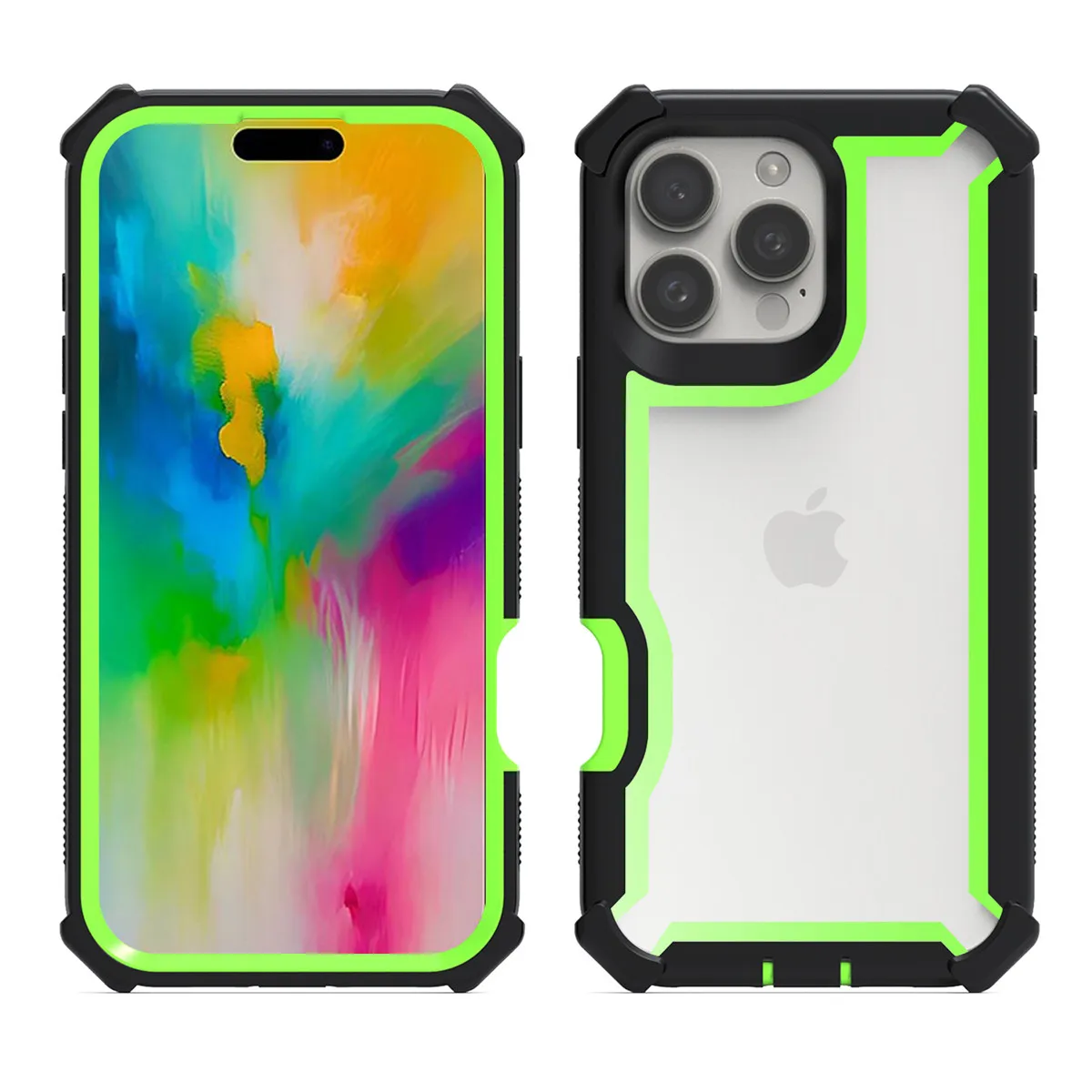 TPU Case for iPhone 11 12 13 14 15 16 Pro Max Rugged Hybrid Transparent Shockproof Armor Hard PC Frame Bumper Silicone Back Case
