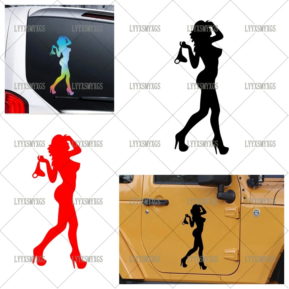 

Self-Adhesive Custom Lady Devil Angel Girl Car Stickers Waterproof Sunscreen Vinyl Decal PVC wholesale Accessories
