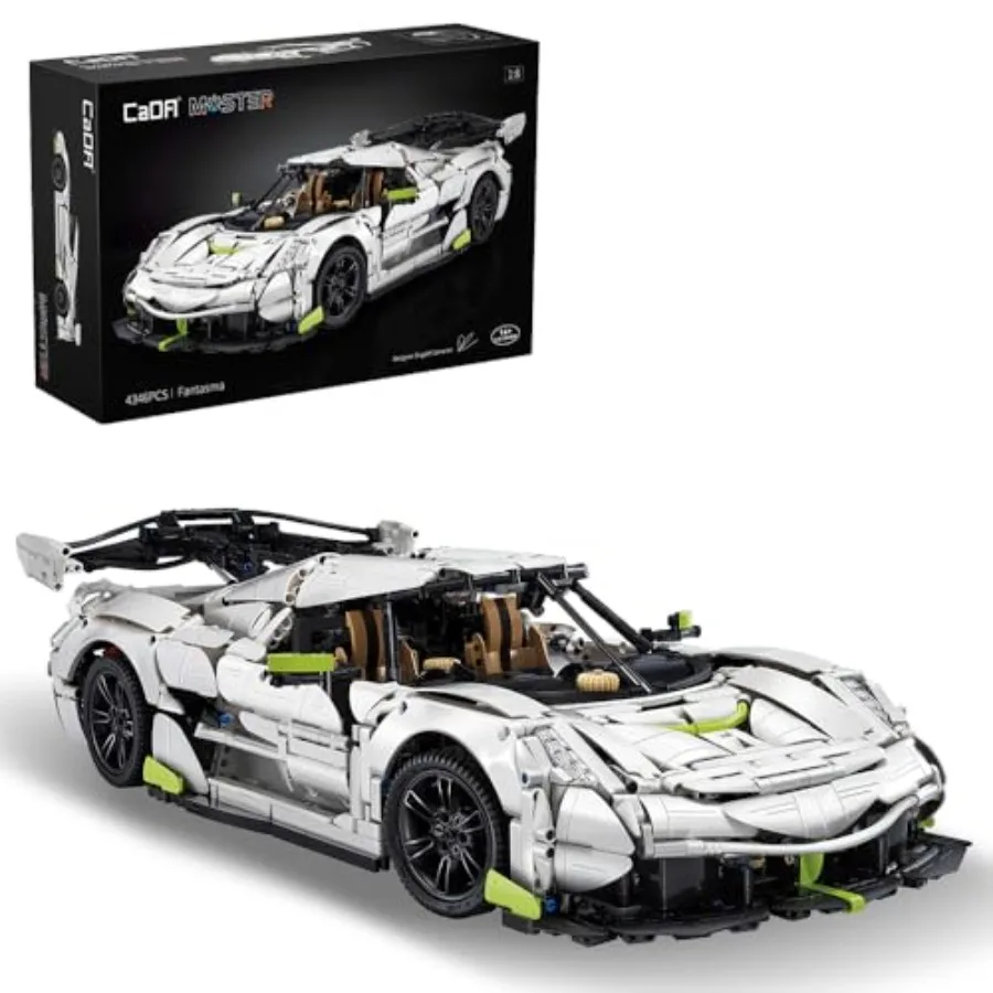 

Набор для сборки спортивного автомобиля, 1:8 Super Car Brick Kit с 9-скоростной коробкой передач и рулевым управлением заднего колеса, модель гоночного автомобиля для взрослых Colle
