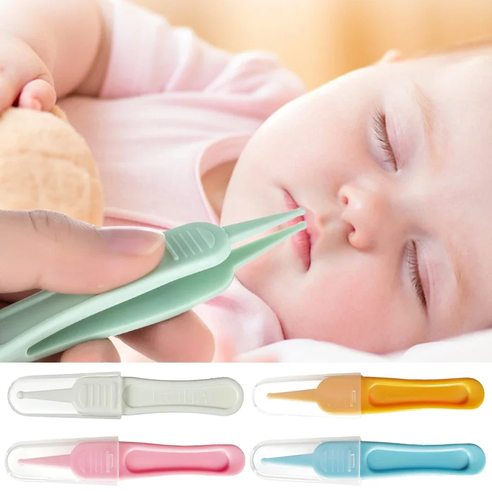 Baby Nose Cleaning Tweezers Infant Ear Nose Navel Clean Tool Safe Baby Dig Booger Clips Snot Removal Newborn Cleaning Supplies