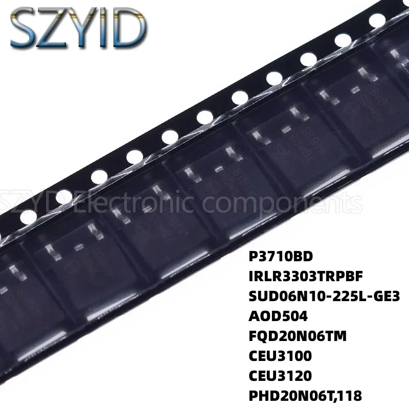 100PCS TO252 P3710BD IRLR3303TRPBF SUD06N10-225L-GE3 AOD504 FQD20N06TM CEU3100 CEU3120 PHD20N06T,118