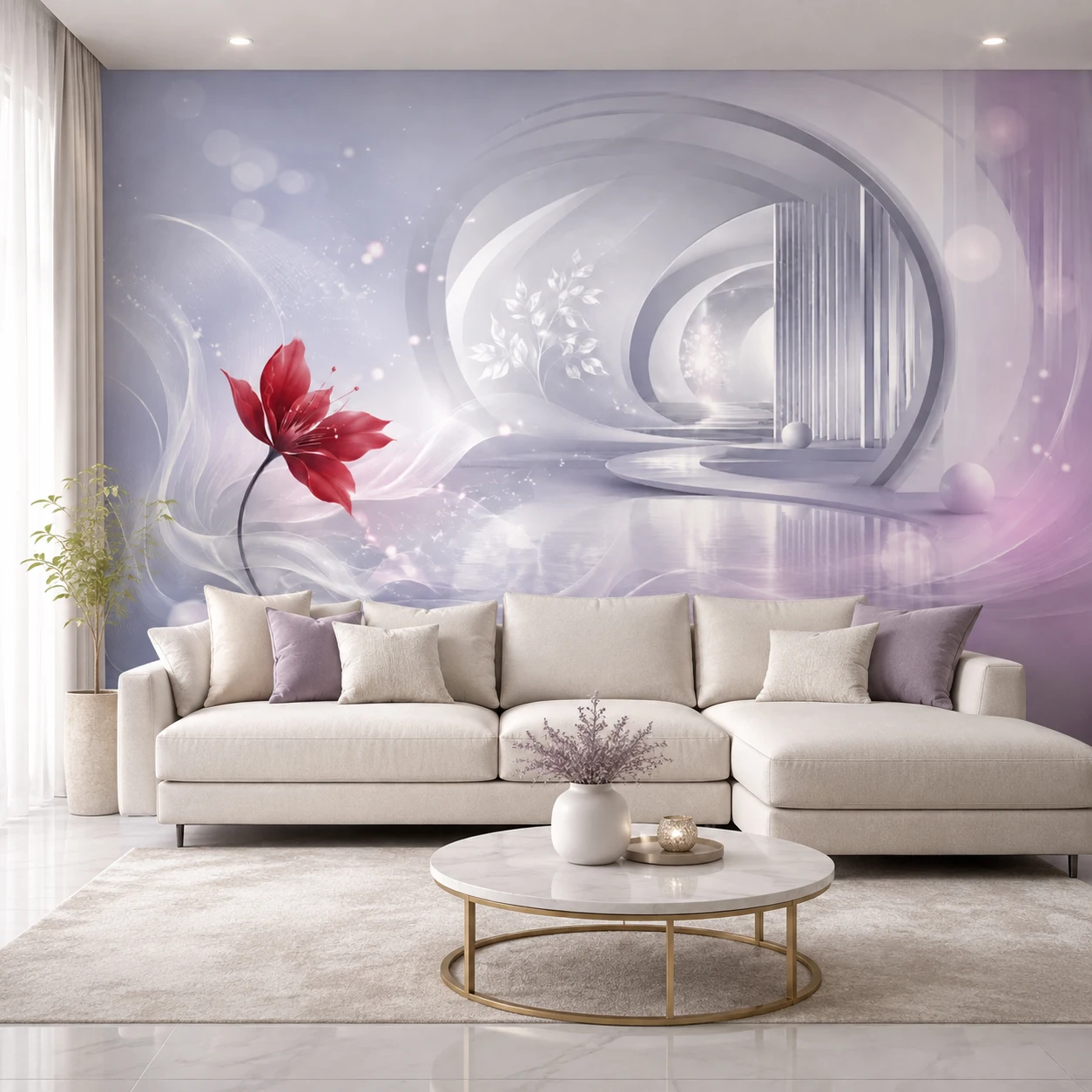 Glue For 3D Printing - 3D Abstract Purple Wallpaper Mural Red