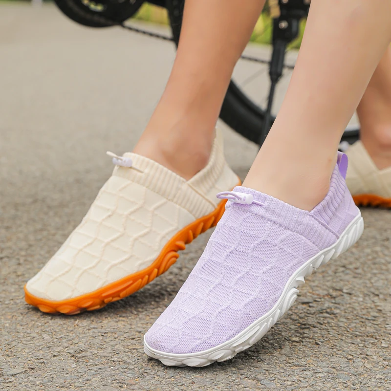 

Новые дышащие прогулочные туфли для мужчин и женщин, широкие пальцы, трикотажная спортивная повседневная обувь босиком, удобная повседневная обувь для тренировок.