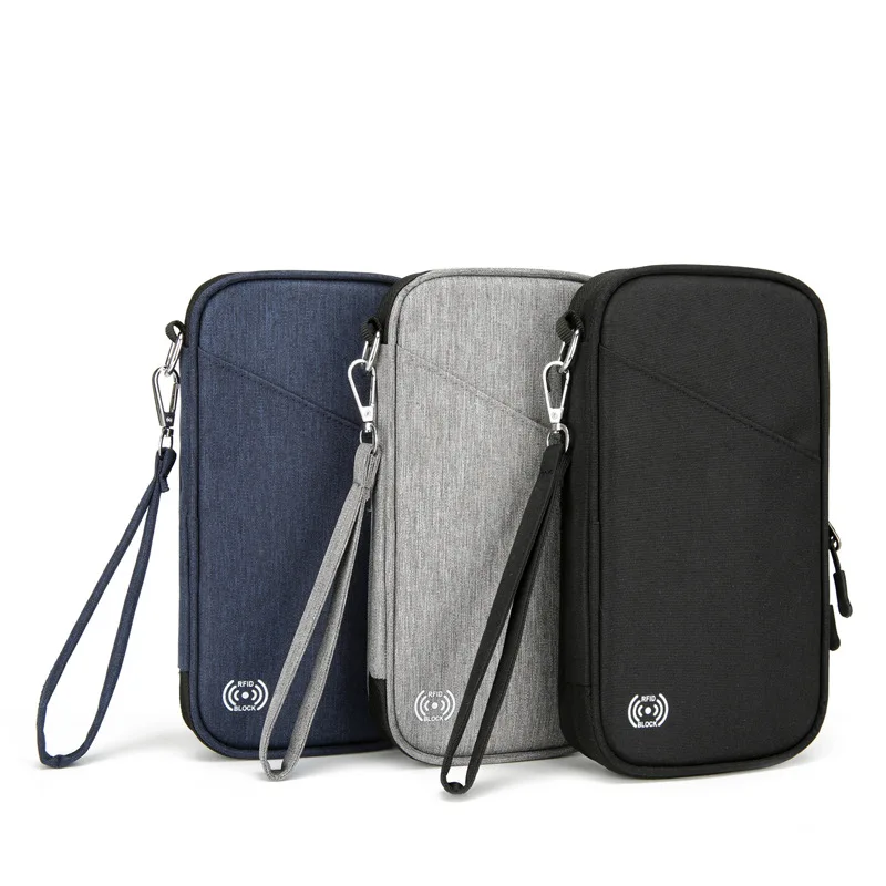 Multi-functional passport, large-capacity family document storage, travel water-resistant card bag, RFID wallet