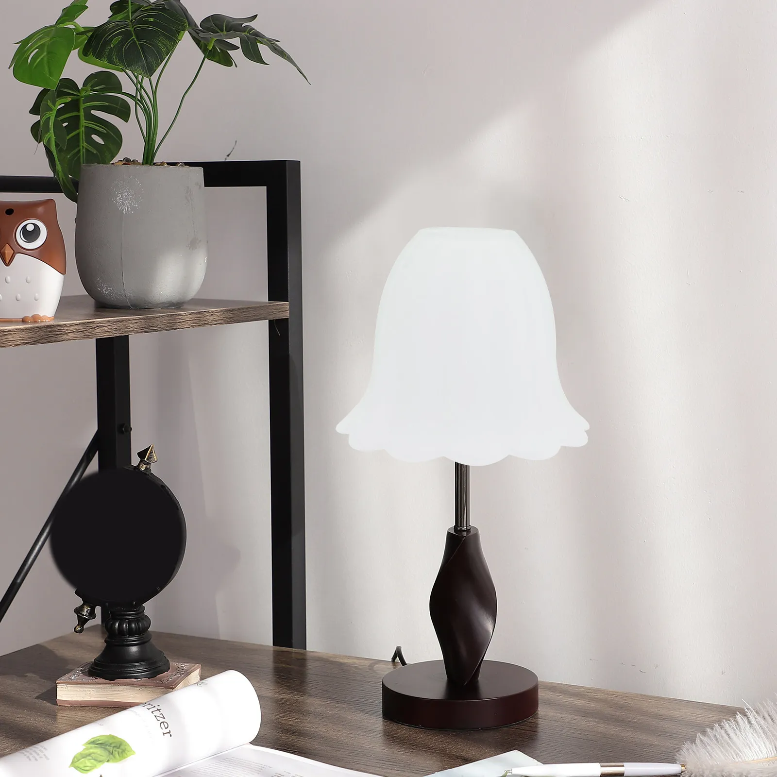 Frosted Glass Lampshade Flower Design Light Diffuser for Hanging Wall Lamps Living Room Bedroom Study