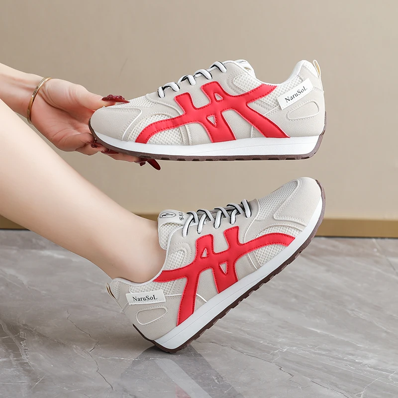 

New Spring Women's Breathable Mesh Retro Run Shoes, Korean Style Versatile Trendy Sneakers, Casual Running Chunky Dad Shoes