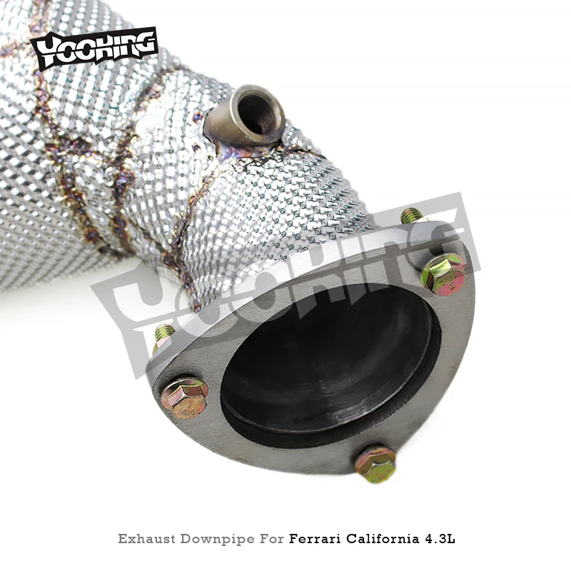 OBM Catalyst Downpipe For Ferrari California 4.3L 2009-2014 Turbo Engine Enhanced Sound Header Exhaust Pipe With Heat Shield
