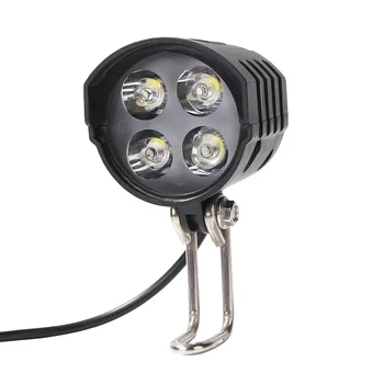 E-Bike Horn Light Electric Bicycle 4 LED Headlight 12W Waterproof 2 in 1 Horn and Light Switch Bicycle Flashlight 1