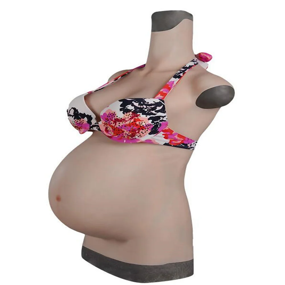 Silicone Mannequin for Pregnant Women,3Style Swimsuit,Triangle Artificial Female Cloth, Child Body False Belly, Silica Gel, E004