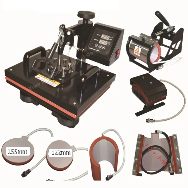 7-in-1 Multi-Function Heat Press Machine Supports T-Shirts/Hats/Mugs Etc.