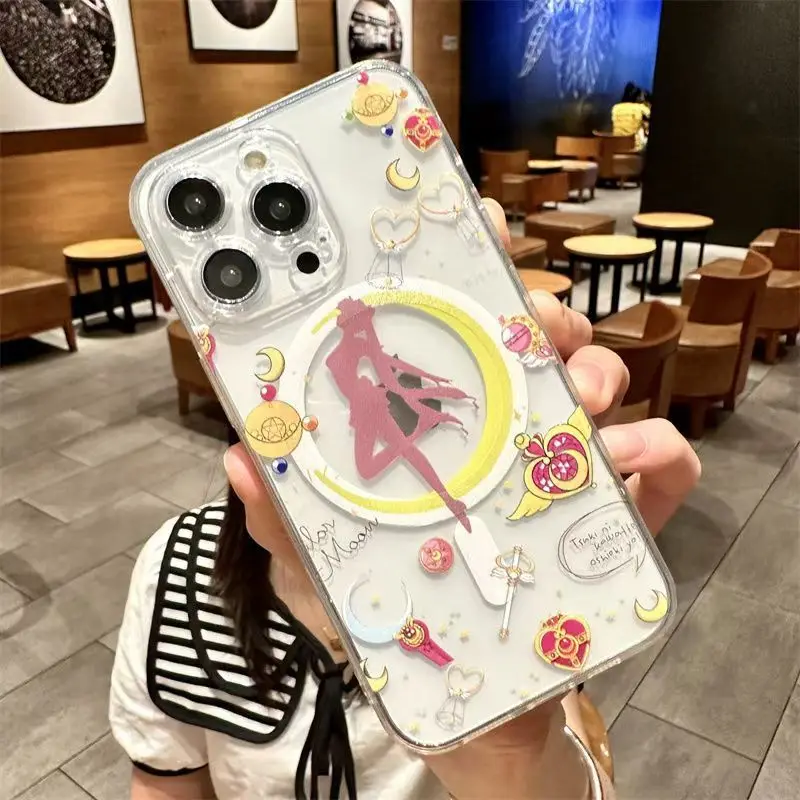 Anime Sailors Moons Cute Magsafe Magnetic Phone Case for Samsung Galaxy S25 S24 S23 S22 S21 S20 FE Plus Ultra 5G Soft Tpu Cover - náhled 2